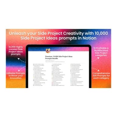 Premium 10,000 Side Project Ideas Prompts Bundle logo